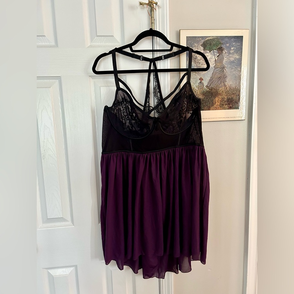Torrid Purple & Black Lace Nighty